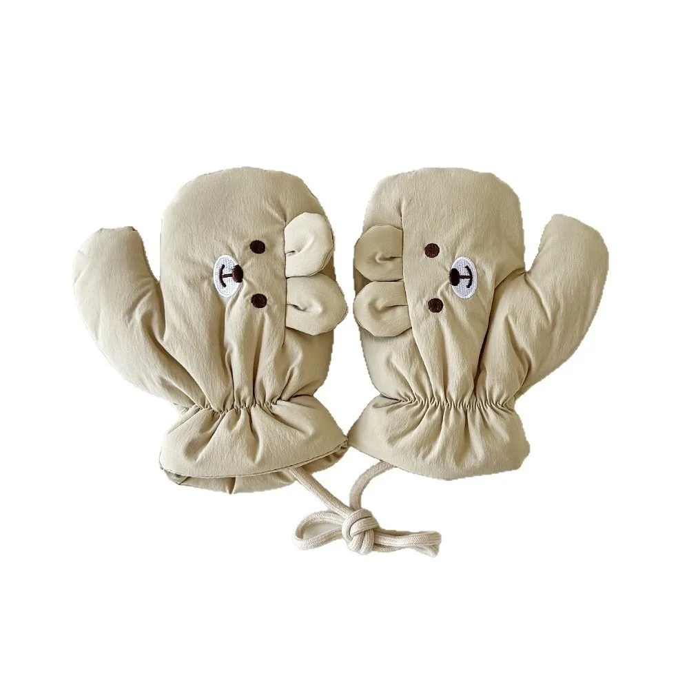 

Fashion Cute Cartoon Bear Full Finger Gloves Thickned Windproof Warm Gloves Cold Proof Mittens Winter