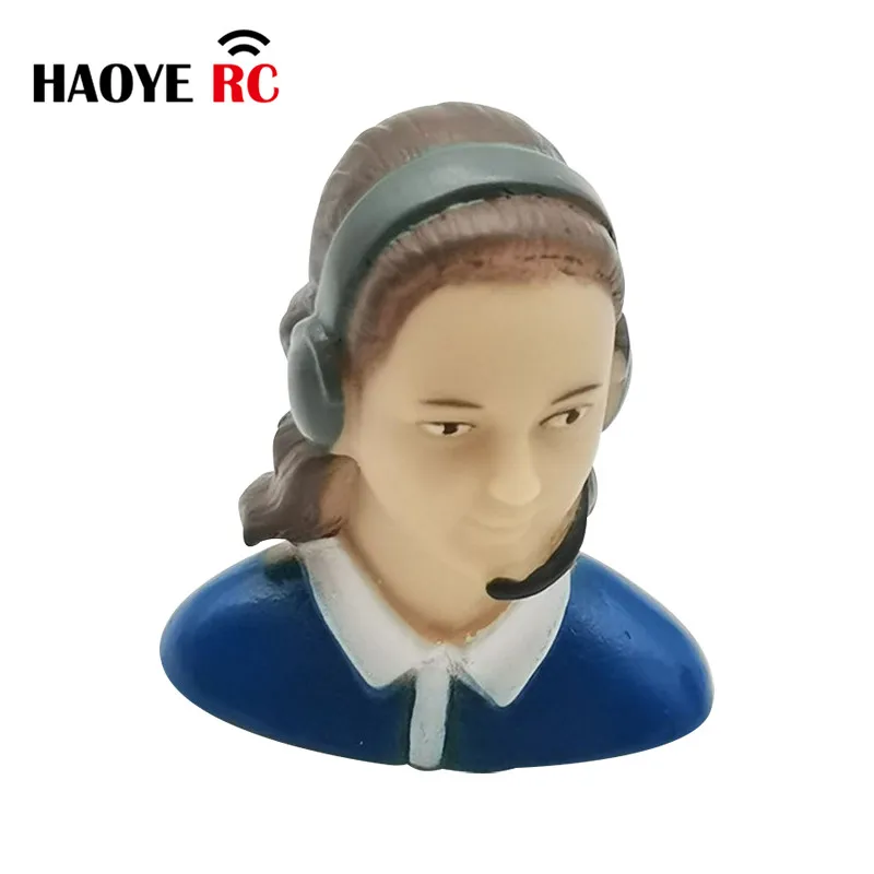 HY 1 Pc 1/9 Scale Civil Female With Earphone/ Male Pilots Figures Toy Model For RC Plane Accessories Hobby Color Red Blue Yellow