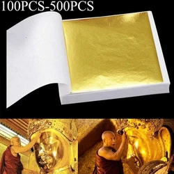 9x9 см, 100/500 листов, практичные K, чистый блестящий сусальное золото для позолоты, мебельные линии, настенные поделки, украшения ручной работы