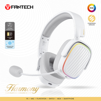 FANTECH Harmony WHG02 Wireless Headphones Bluetooth 5.3 50mm Bass-Enhancing Diaphragm RGB Gaming Headset For PC PS4 PS5