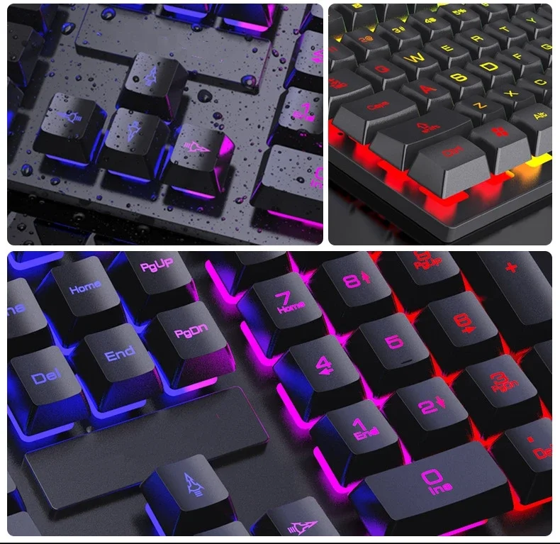 104 key Backlit Mechanical Computer Keyboard Waterproof Gaming Keyboard Backlit Ergonomics Colorful Keyboard And Mouse Set