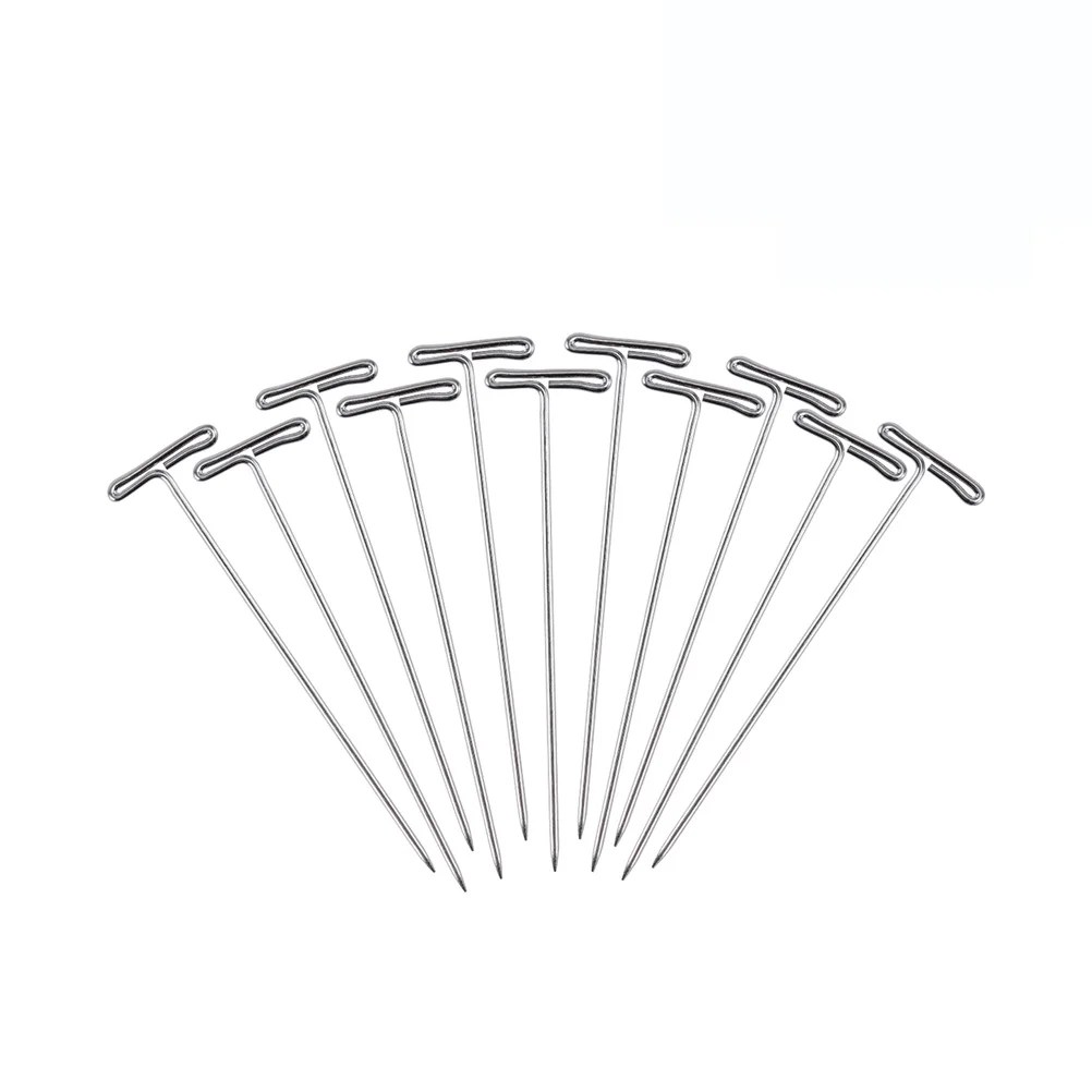 100 قطعة النيكل مطلي الصلب T-دبابيس 53 مللي متر الفضة T بار رئيس لصنع الحياكة حجب الحرف أدوات خياطة T دبابيس