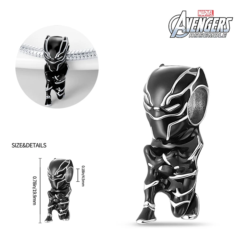 NEW DISNEY Marvel Avengers Series Captain America Charm Bead Fit Pandora Charm Original Bracelet 925 Silver Women\'s Jewelry Gift