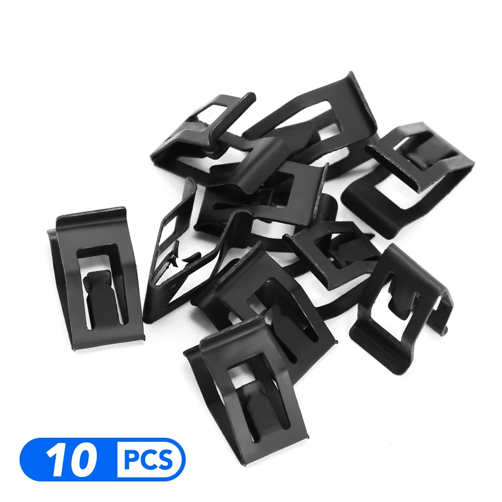 10Pcs Car Front Console Dash Dashboard Auto Door Trim Metal Retainer Black Rivets Fastener Clips Fit for Ford Mazda Audi Toyota