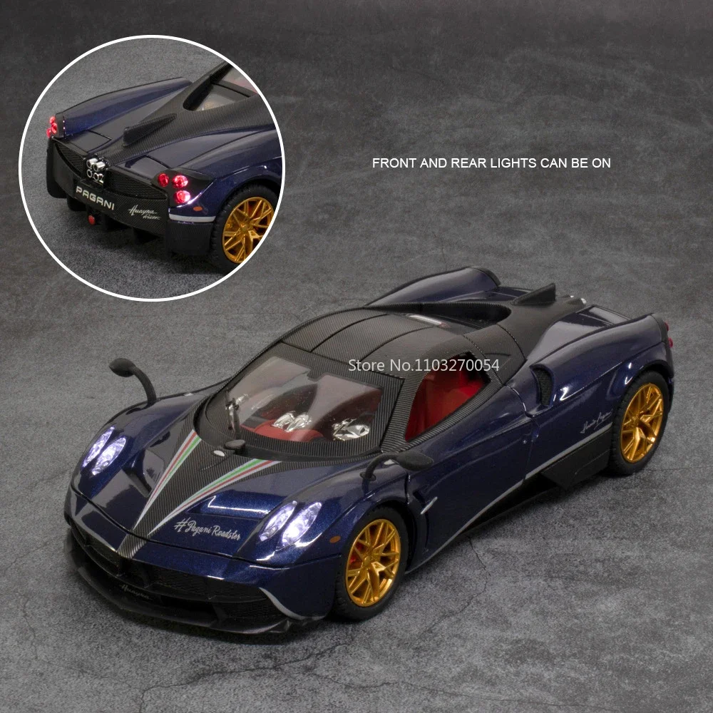 1/24 パガーニ・ウアイラ・ディナスティア ダイキャスト合金製カーモデル玩具 4ドア開閉 サウンドライト プルバック式 スポーツカー 子供向けプレゼント