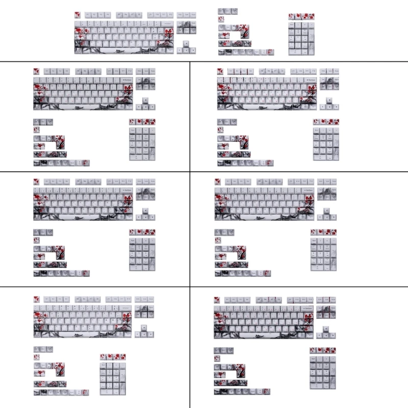 

Plum Blossom OEM Keycap 128-key Thick Plastic 5Sides Sublimations Keycap Set