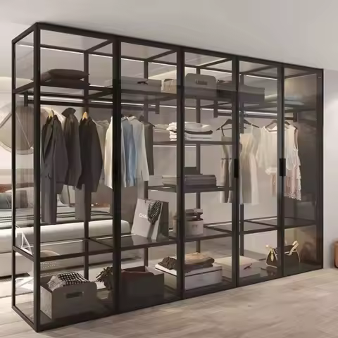 Living Room Bedroom Closet Storage Clothes Cupboard System Wardrobe Display Modern Minimalist Guarda Roupa Trendy Furniture