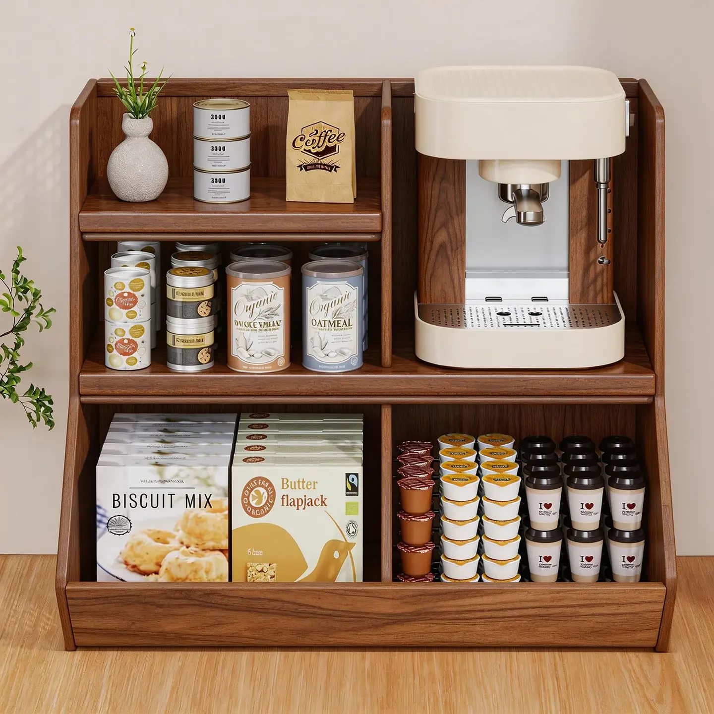 DSA Desktop Shelf Tea Cup Coffee Layered Storage Rack Kitchen Snack Organizing Rack Living Room Tea Bag Water Cup Storage Rack