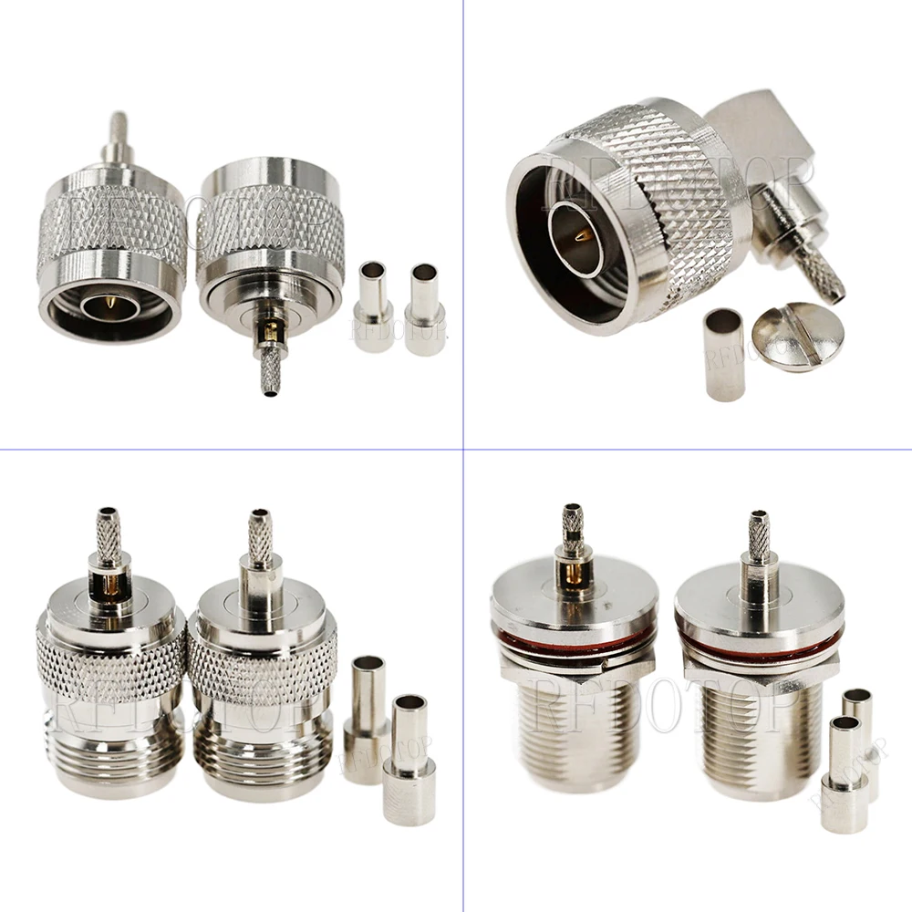 1Pcs N Type Male Female Plug Jack RF Coaxial Connector Crimp for RG174 RG316 Cable High-Quality Low-Loss 50 Ohm