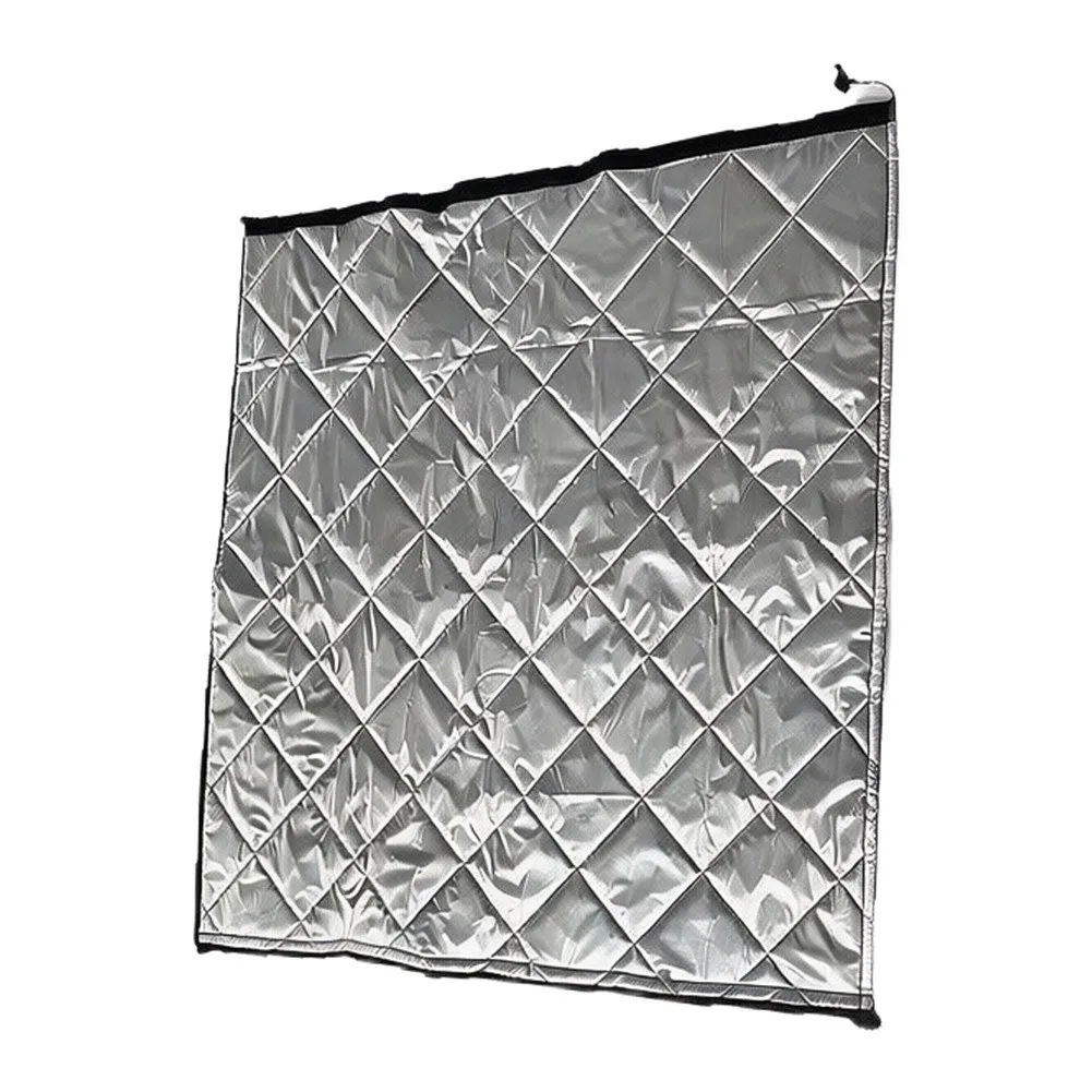 Reusable Quilted Tree Trunk Cover for Winter Insulation and for Animal Scratch Prevention 100x100cm Silver Cotton Design