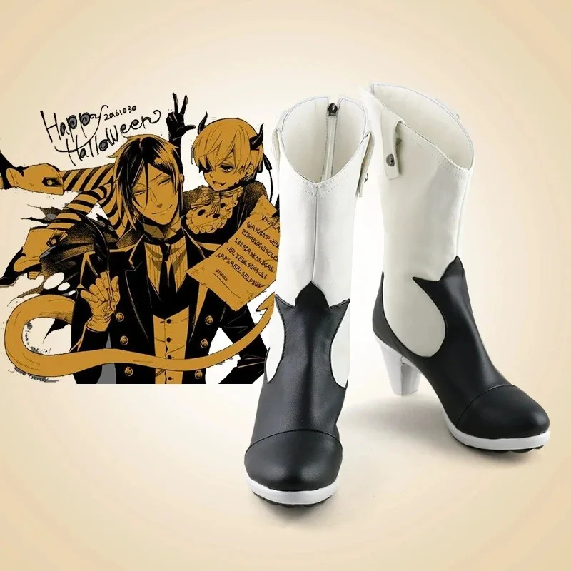 

Anime Game Black Butler Ciel Phantomhive Cosplay Boots Shoes Halloween Party Costume