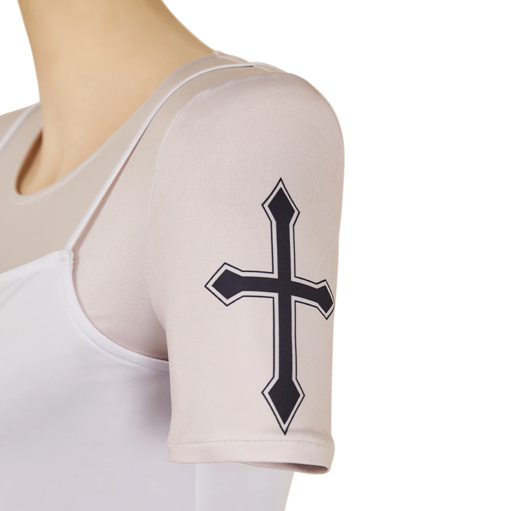 فستان روني التأثيري الأبيض 2025 فيلم من عالم جون ويك راقصة الباليه أزياء لعب الأدوار بدلة حفلات الهالوماس