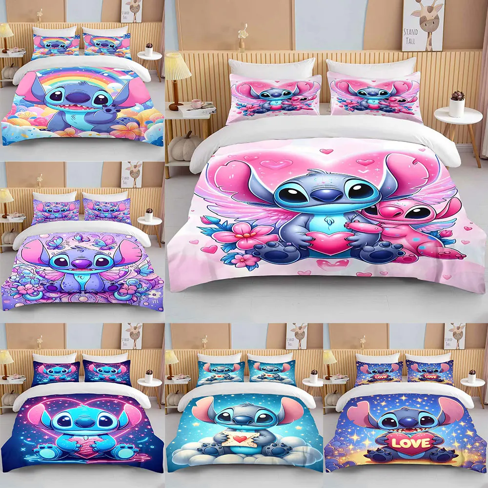 Stitch Dreams Printed Bedding Sets Soft Comforter Cover Bed Cover Duvet Cover Pillow Case 2-3 Pieces Sets Kids Bedroom Decor