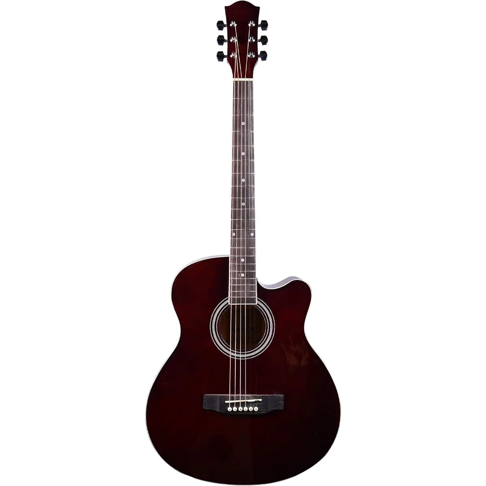 Original gitarre, 40-Zoll-Druckgusstasten, Akustik gitarre aus Fichten furnier, Akustik gitarre mit Saiten, Riemen, Paddeln und Tasche