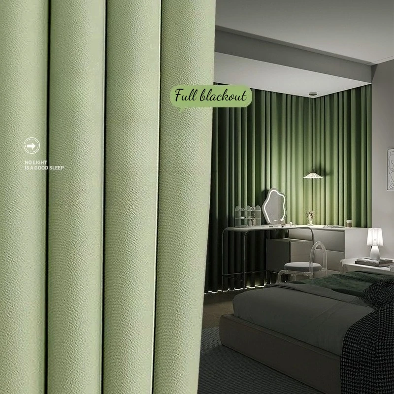 Full Blackout Chenille Wholesale Cream Style Curtains for Living Dining Room Bedroom Custom Size Fashion Jacquard Elegant