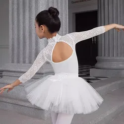 Girls Ballet Dress Gymnastic Leotards Lace Skirt Leotards Long Sleeve Party Dresses Kids Toddler Gymnastic Swimsuit For Dancing