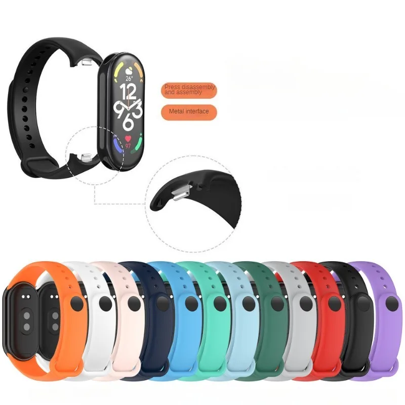 Xiaomi Mi Band 8用シリコンストラップ,Mi Band8スマートウォッチ用スペアストラップ