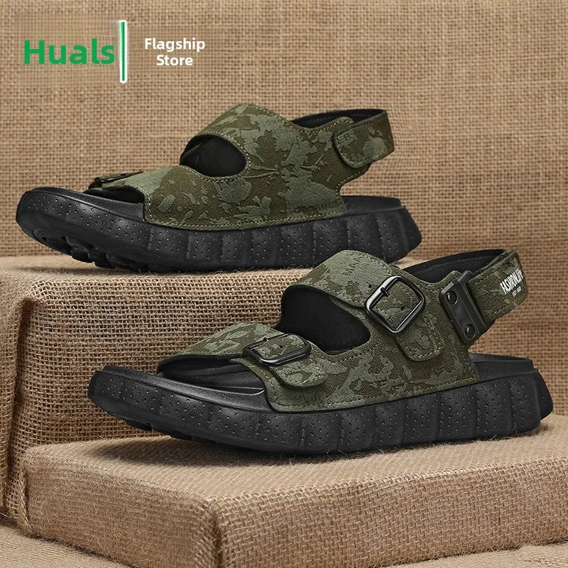 Men's Sandals 2026 New Summer Outdoor Wear Anti-slip Wear-resistant Soft Bottom Outdoor Driving Sports Casual Two-purpose Bea...