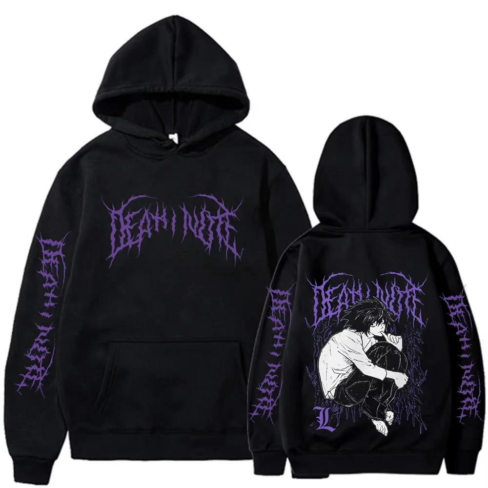 Hot Sale Japanese Anime Death Note L·Lawliet Hoodies Men Women Fashion Trendy Oversized Hooded Perfect for Commute & Loungewear
