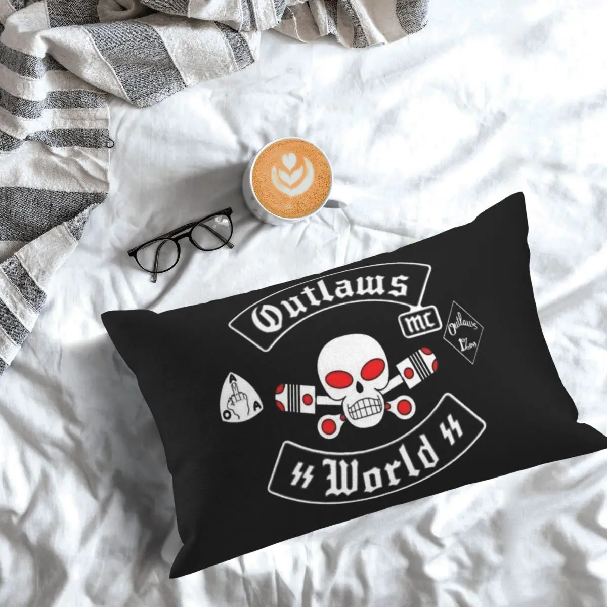 Outlaws Mc Support Rectangle Pillowcase Cushion Cover Decor Bedroom Bed Home Comfort Throw Pillow