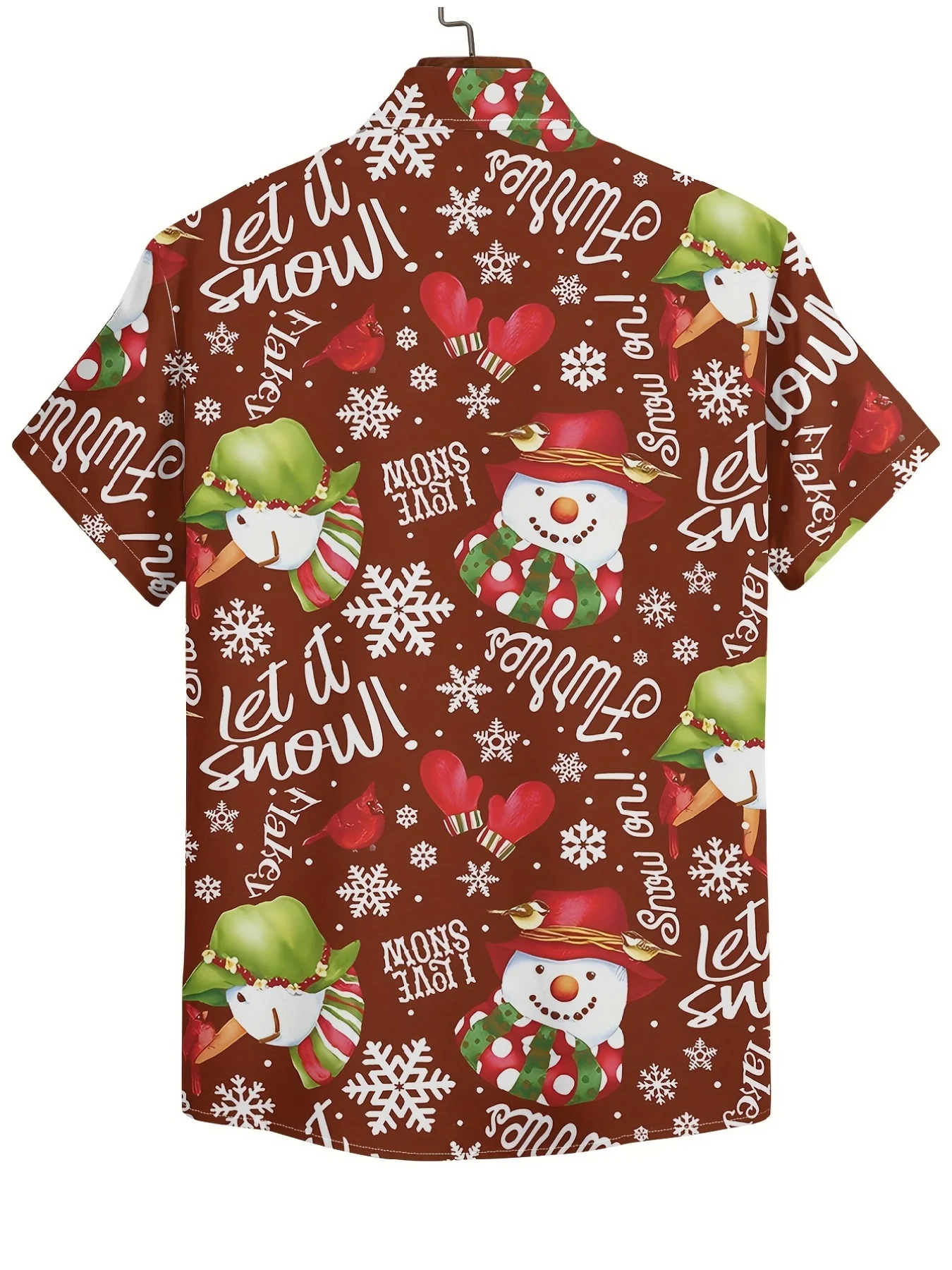 Hawaiian 3D Print Santa Claus Reindeer Shirts for Men Gingerbread Snowman Pattern Shirts Casual Loose Vacation Tops Blouse Top