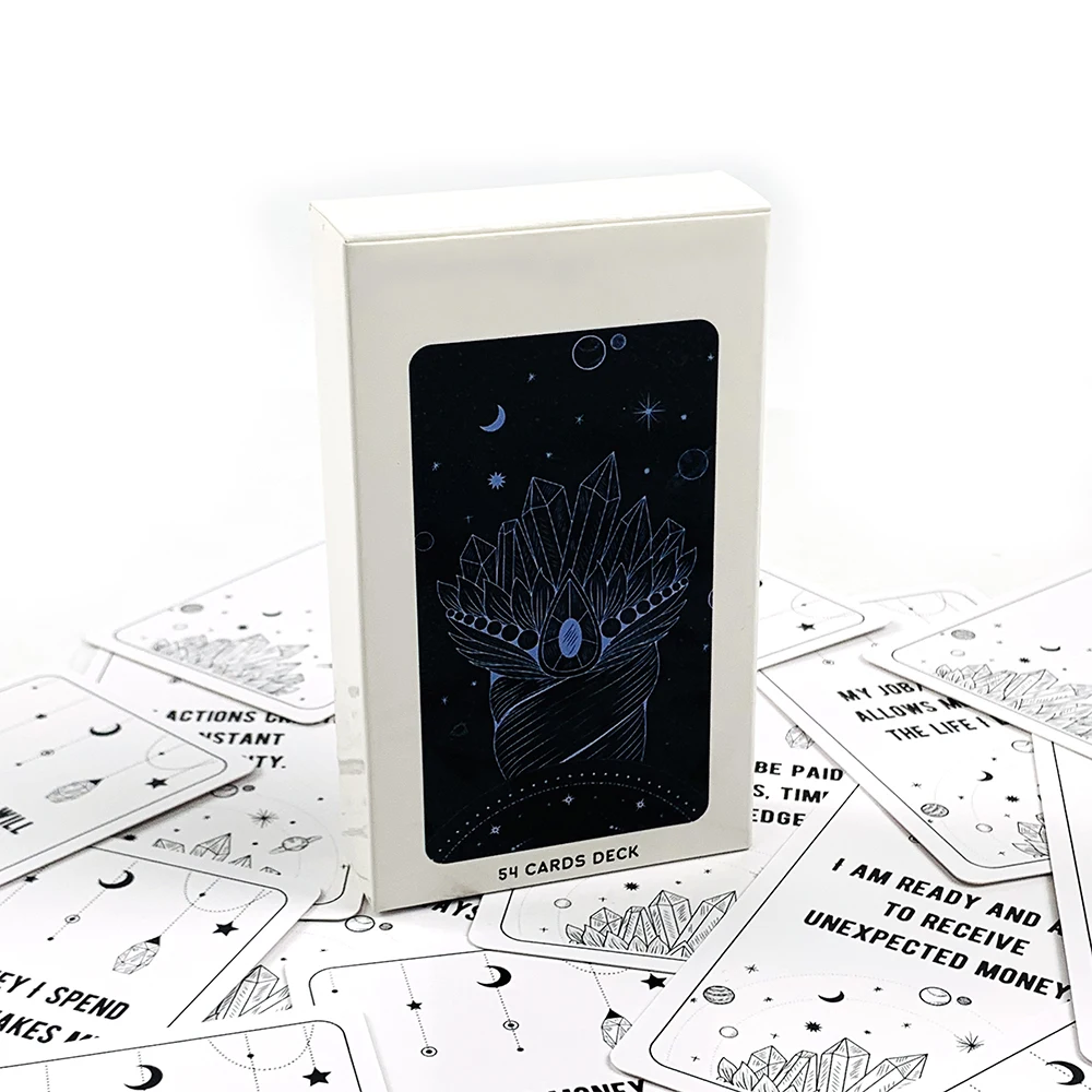 Nouvelles cartes Oracle, un jeu de 54 cartes d'affirmation pour manifester la liberté financière et attirer l'argent, parfait pour la divination et les cadeaux