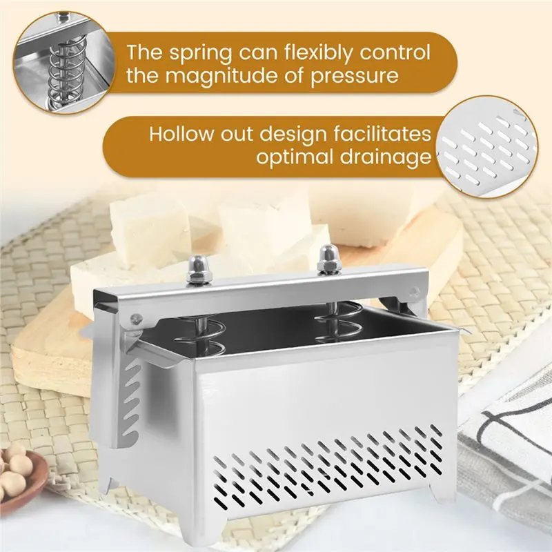 ABJO-فاصل مصل الفولاذ المقاوم للصدأ أداة صنع جبن التوفو مع قماش مرشح لصانع لوحة المطبخ لتقوم بها بنفسك قالب جبن التوفو