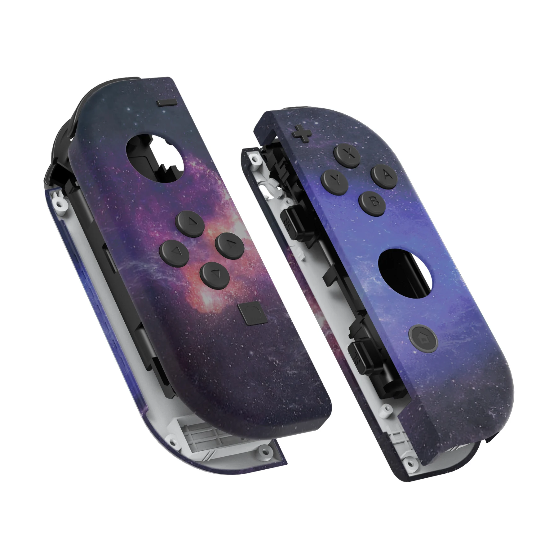 eXtremeRate Custom Patterned Controller Housing Shell Case with Full Set Buttons for NS Switch JoyCon & OLED Joycon - Wood Grain