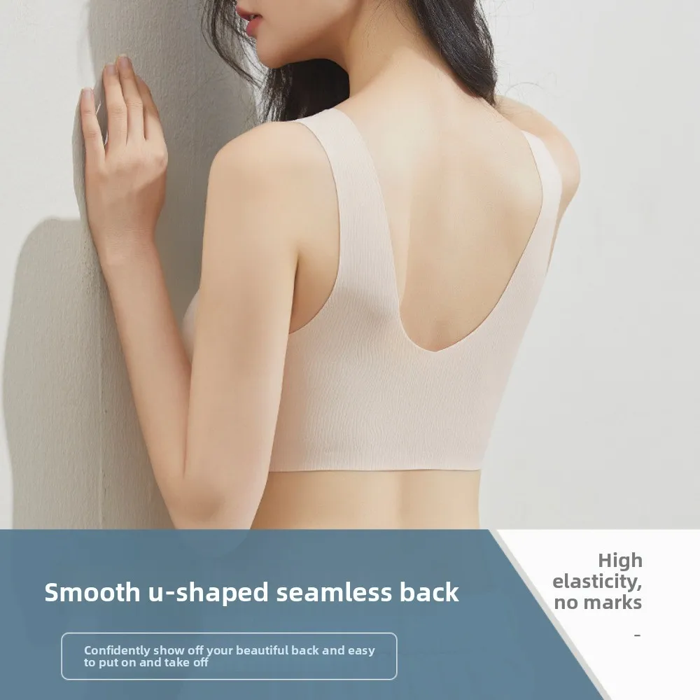 حمالة صدر لاسلكية عميقة على شكل حرف V بدون أثر مقاومة للصدمات ومضادة للترهل ملابس داخلية رافعة للصدر بلون سادة حمالة صدر عصرية كورية للنساء #4