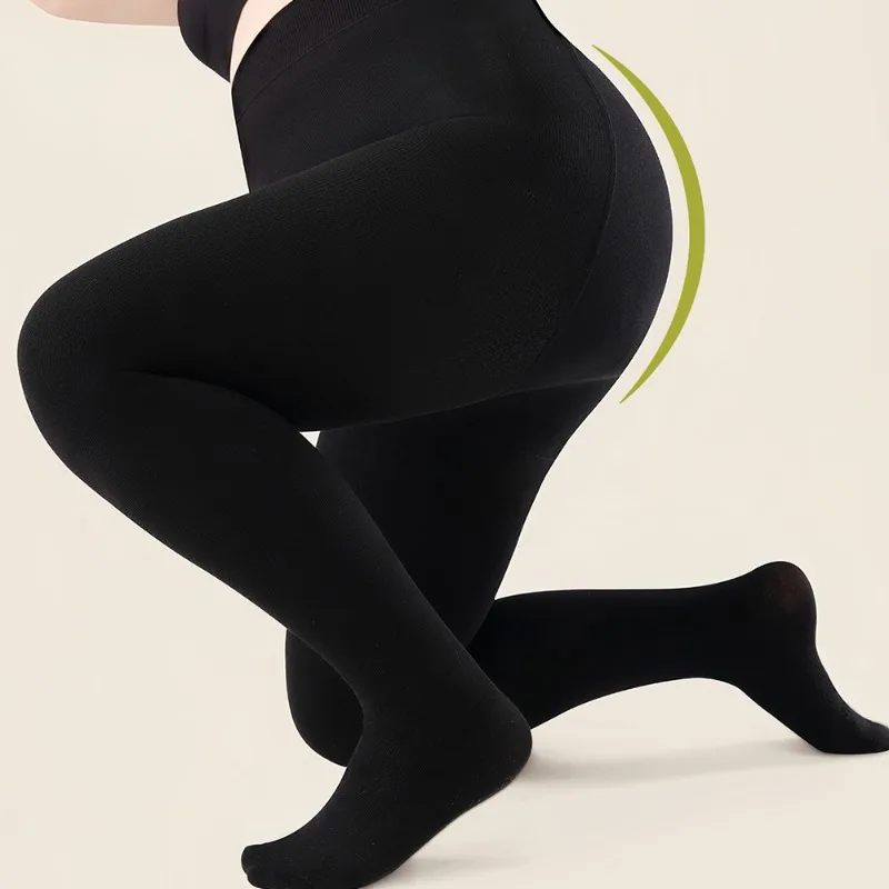 Kave collants à rayures verticales en coton grande taille pour femmes collants de Compression légers taille haute extensible maigre Opaque Leggings