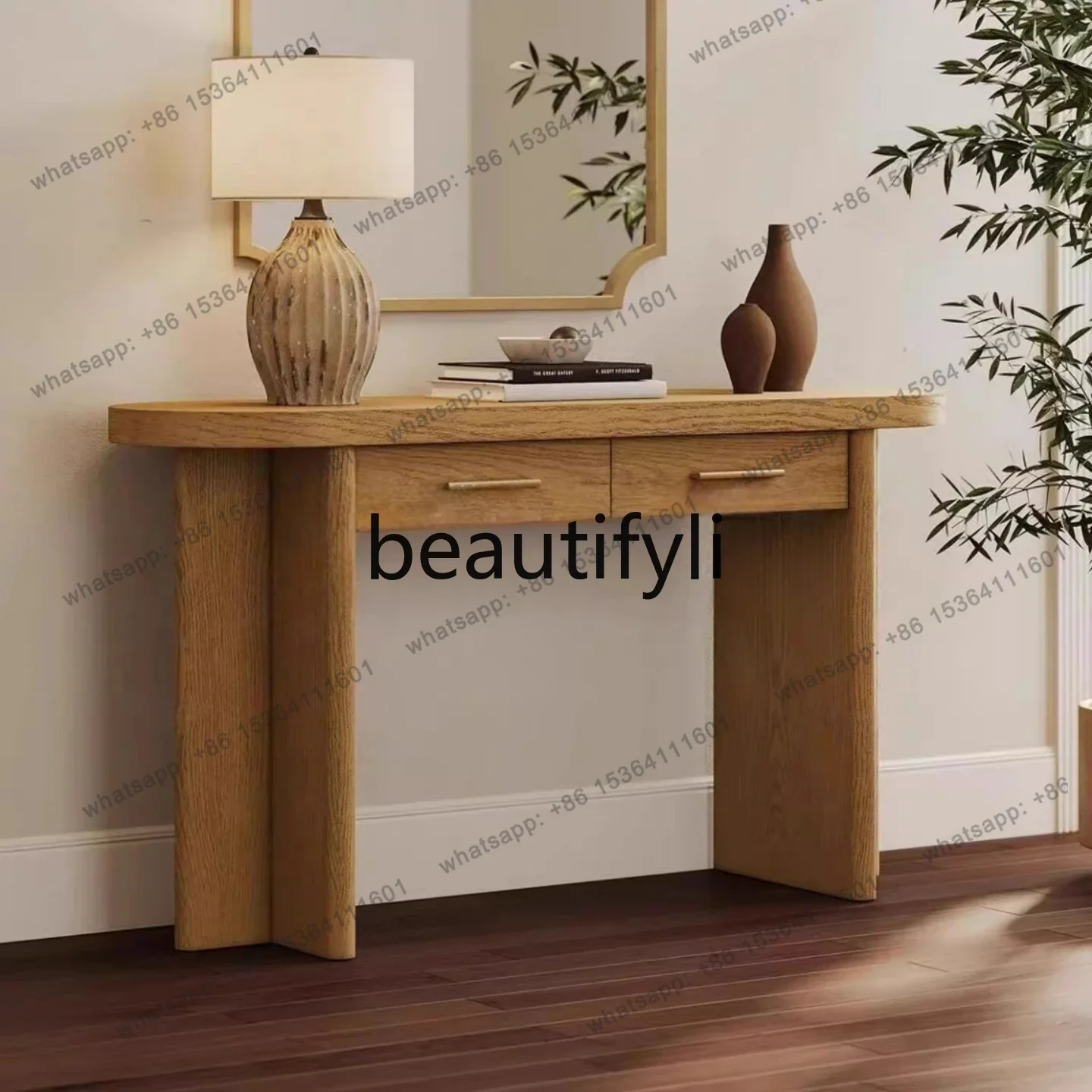 

Solid wood entrance cabinet entrance hall retro entrance hall table