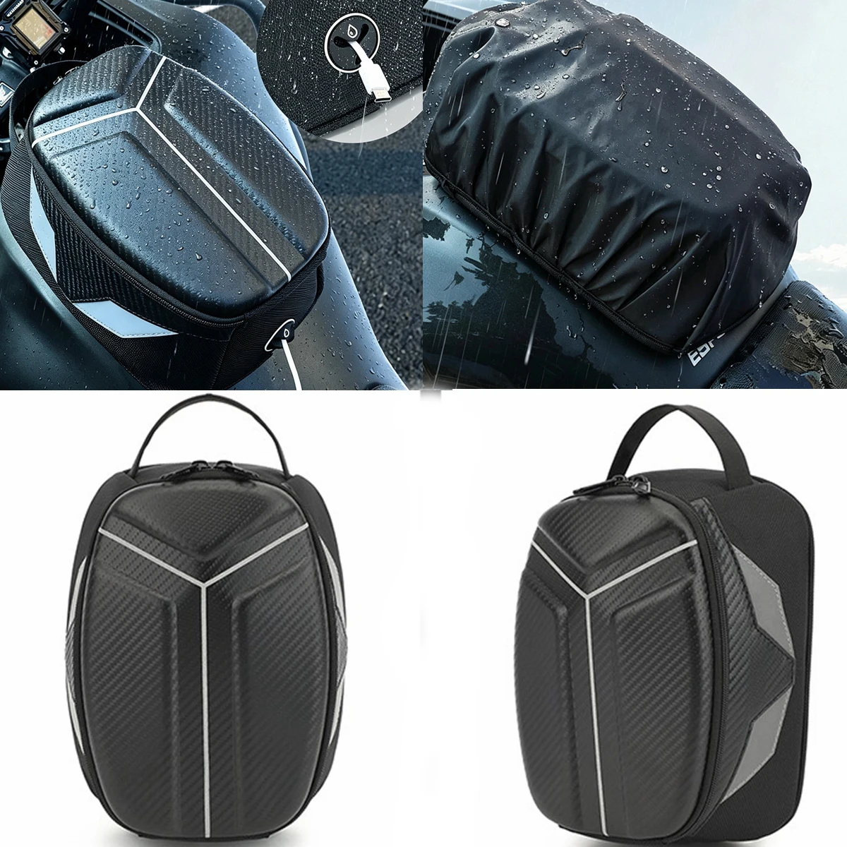 Big sale! Universal Magnetic Motorcycle Tank Bag EVA Hard Shell Motorbike Fuel Oil Tank Bag 4.5L Portable Card Phone Tool Bag