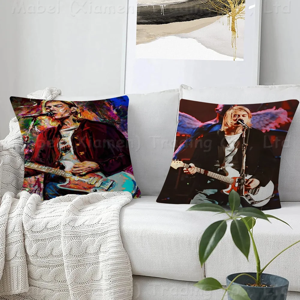 

Kurt Cobain Cushion Cover Car Throw Pillow Case For Sofa Car Christmas Gift 40x40cm 45x45cm