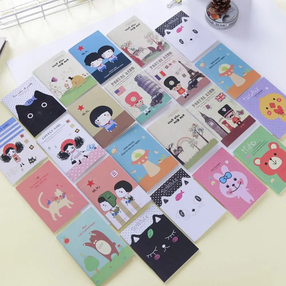 Draagbare Mini Cartoon Mini Notitieblok Papier Schattige Schattige Notebook Zachte Creatieve Pocket Book Kantoorbenodigdheden