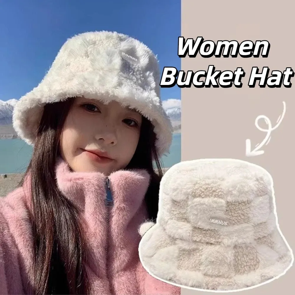 

Клетчатая женская панама в клетку, регулируемая ветрозащитная зимняя рыбацкая шапка, утепленная теплая клетчатая шапка для бассейна, осень-зима