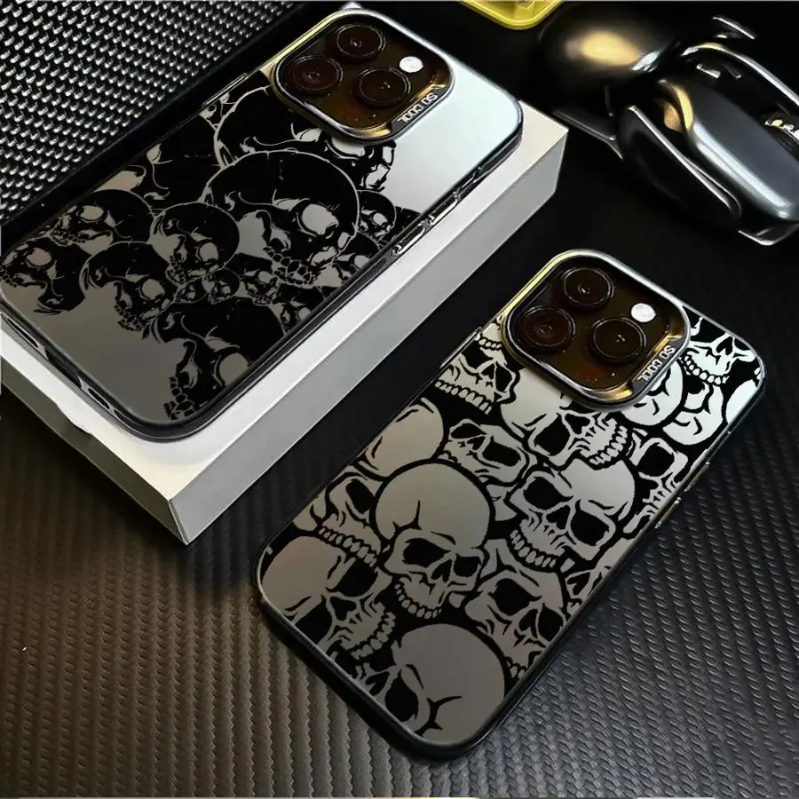 

Gothic Skull Phone Case for iPhone 11 12 13 Pro Max 16e 14 15 16 Plus 17 Air Soft Shell