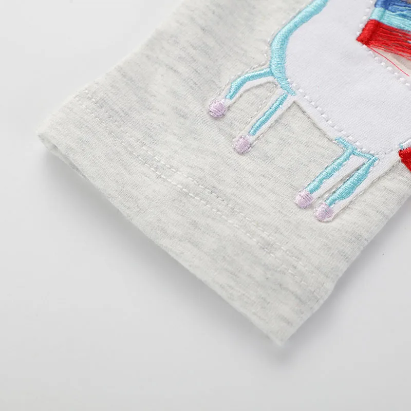 Little maven Korean Baby Girls Leggings Cotton Trousers Kids Clothes Cartoon Embroidery Unicorn Children\'s Clothing Pants
