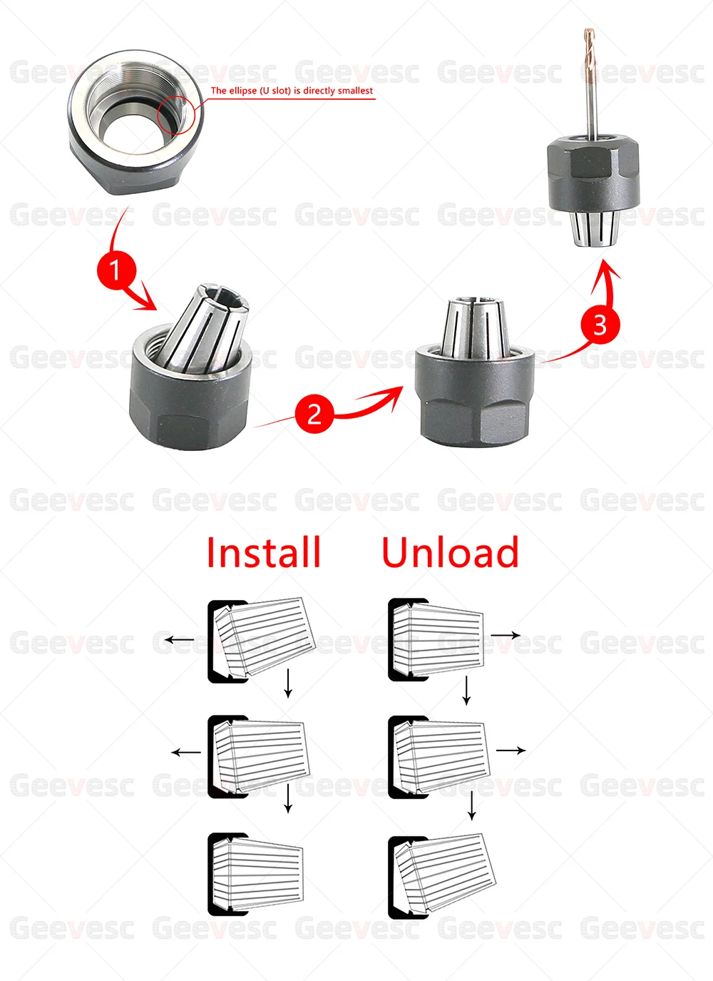 Dynamische Balance ER8 ER11 ER16 ER20 ER25 ER32 A M UM Mutter SK10 SK16 GER 11 16 20 25 32 Hochgeschwindigkeits-ER SK CNC Mutter Graviermaschine – Detail 17