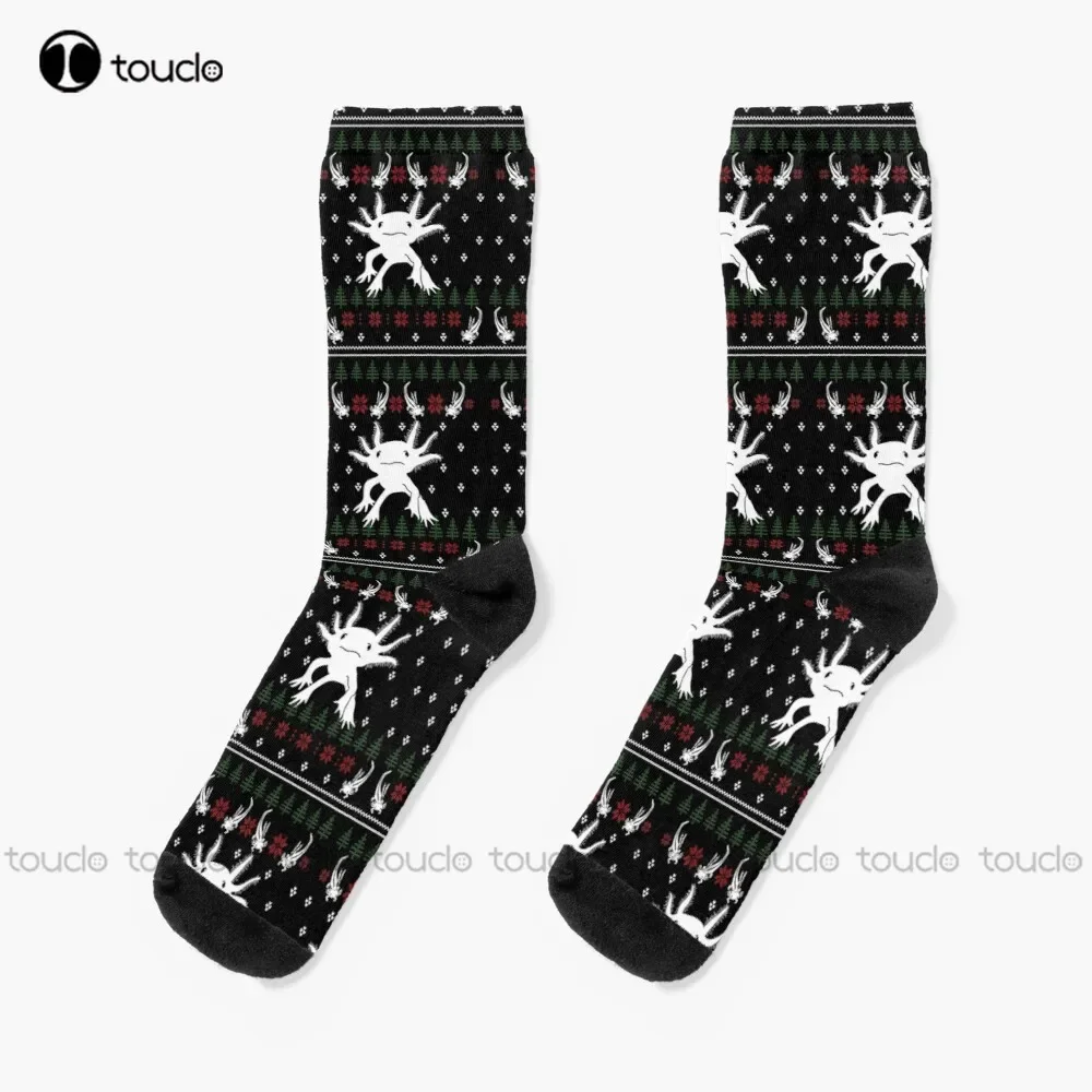 Axolotl Ugly Christmas Ornament Ugly Sweater Holiday Christmas Socks Fun Socks Christmas Gift Unisex Adult Teen Youth Socks