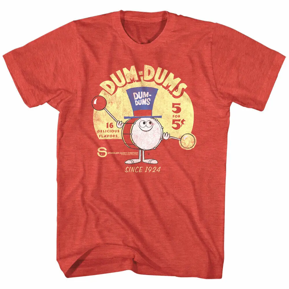 Dum Dums Drum Man Men's T Shirt Spangler Candy Since 1906 Delicious Flavor