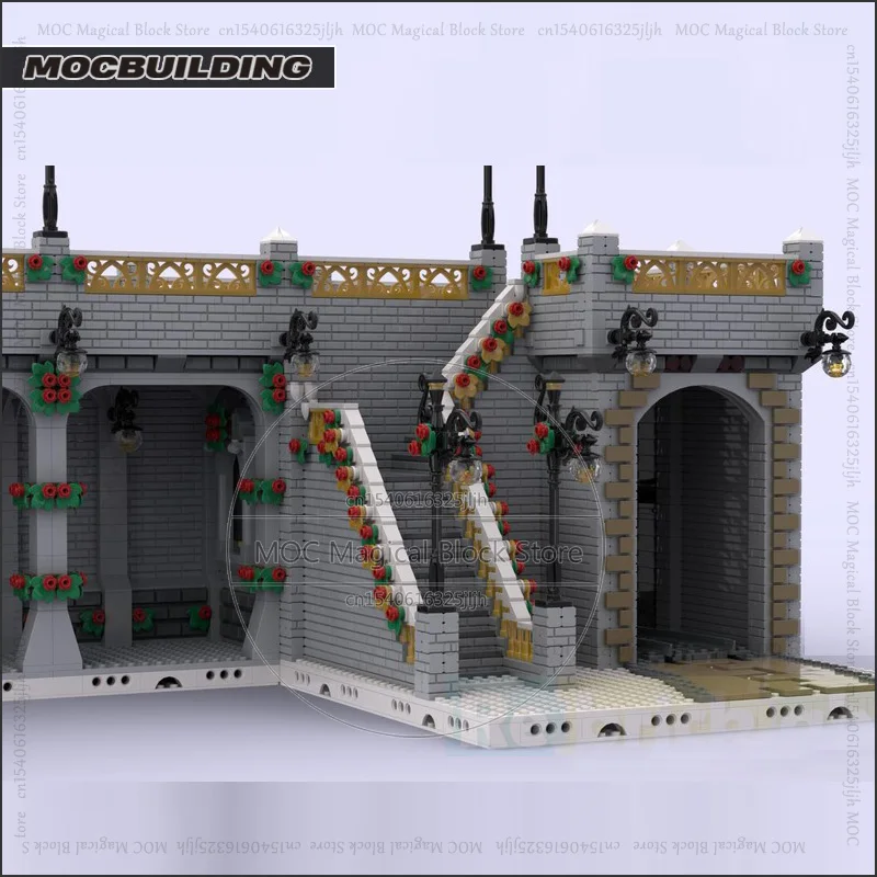 Modulare Tunnel Für Winter Dorf MOC Bausteine Saisonale Weihnachten Technologie Ziegel Burg Architektur Spielzeug Weihnachten Geschenke