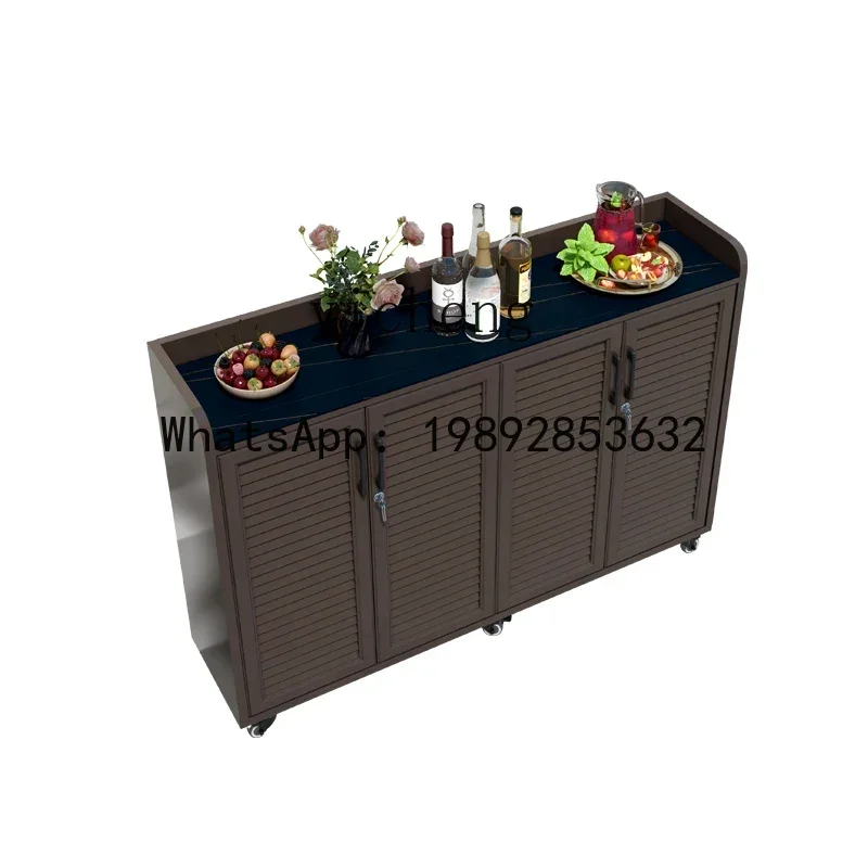 X8  aluminum alloy dining side storage cabinet outdoor tea cabinet with  cabinet outdoor balcony waterproof sunscreen storage
