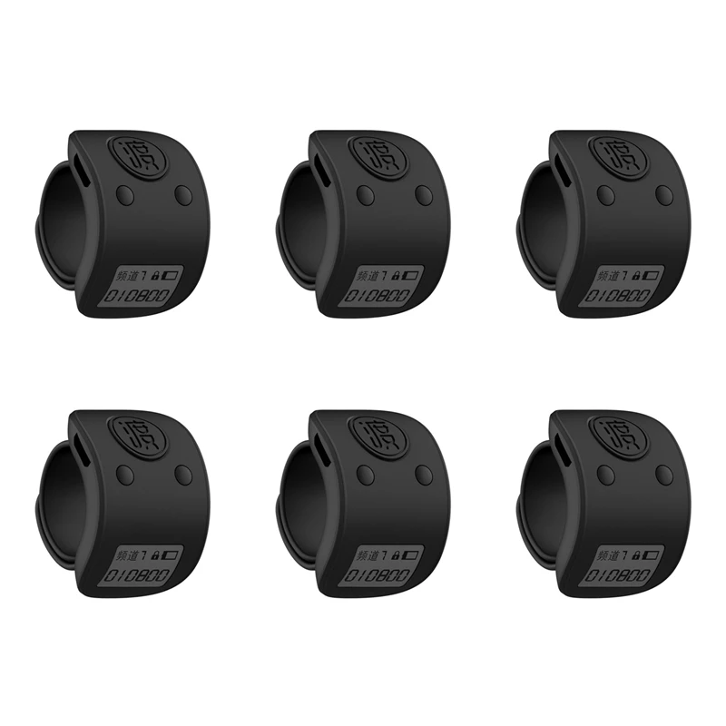 HOT SALE 6X Mini Digital LCD Electronic Finger Ring Hand Tally Counter 6 Digit Rechargeable Counters Clicker-Black