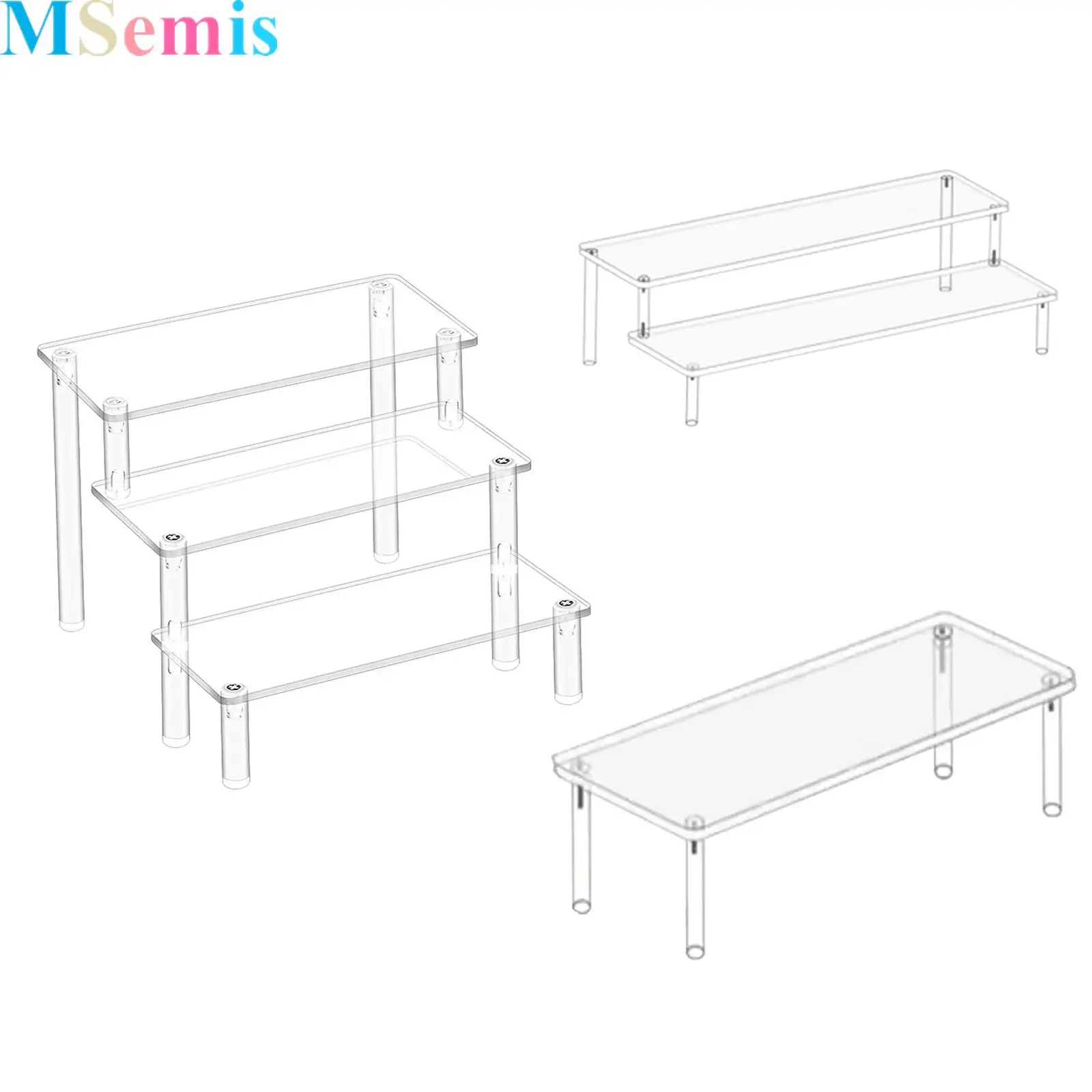 

3mm Acrylic Display Risers Organizer Stand Clear for Figures Dessert Shelves for Party Display Shelf for Decoration Organizer