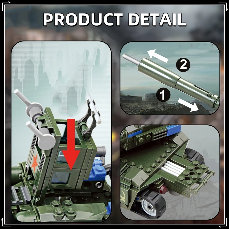 MOC Apocalypse Tank & Kirov Airship Building Blocks DIY Military Army Assembly Model Bricks STEM Educational Toys For Kids Gifts - Image 3