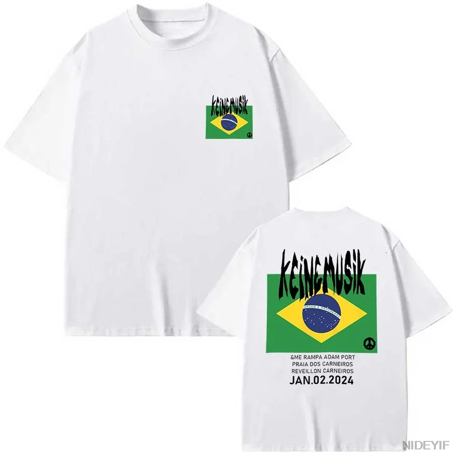 Brazil Keinemusik Tour Inspired Cotton TeeMusic Festival Outfit T Shirt Men Women Short Sleeve Men Hip Hop Clothes Sportwear K30