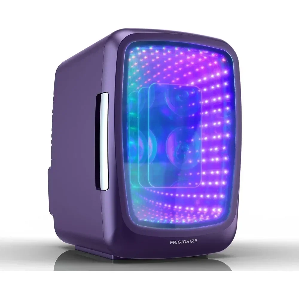 Mini Fridge Cooler, Holds Up To 6 Cans, Portable Fridge for Car, Office, Bedroom, Dorm Room, or Cabin, Gaming Light Up