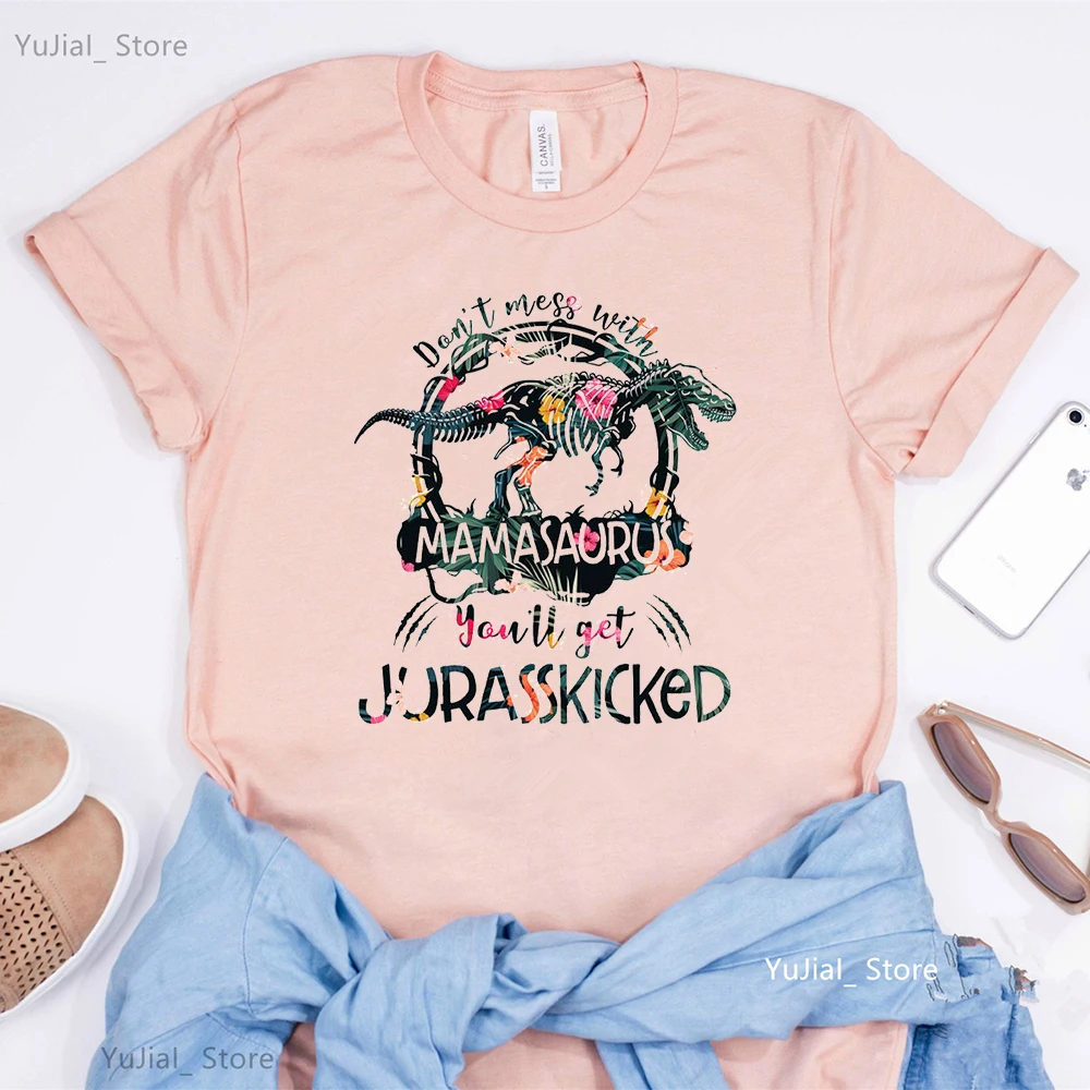 Jurassic Park Graphic Print Pink/Gray T Shirt Women Clothes 2024 Dinosaur R-Rex Tshirt Femme Harajuku Shirt Summer Tops Tee