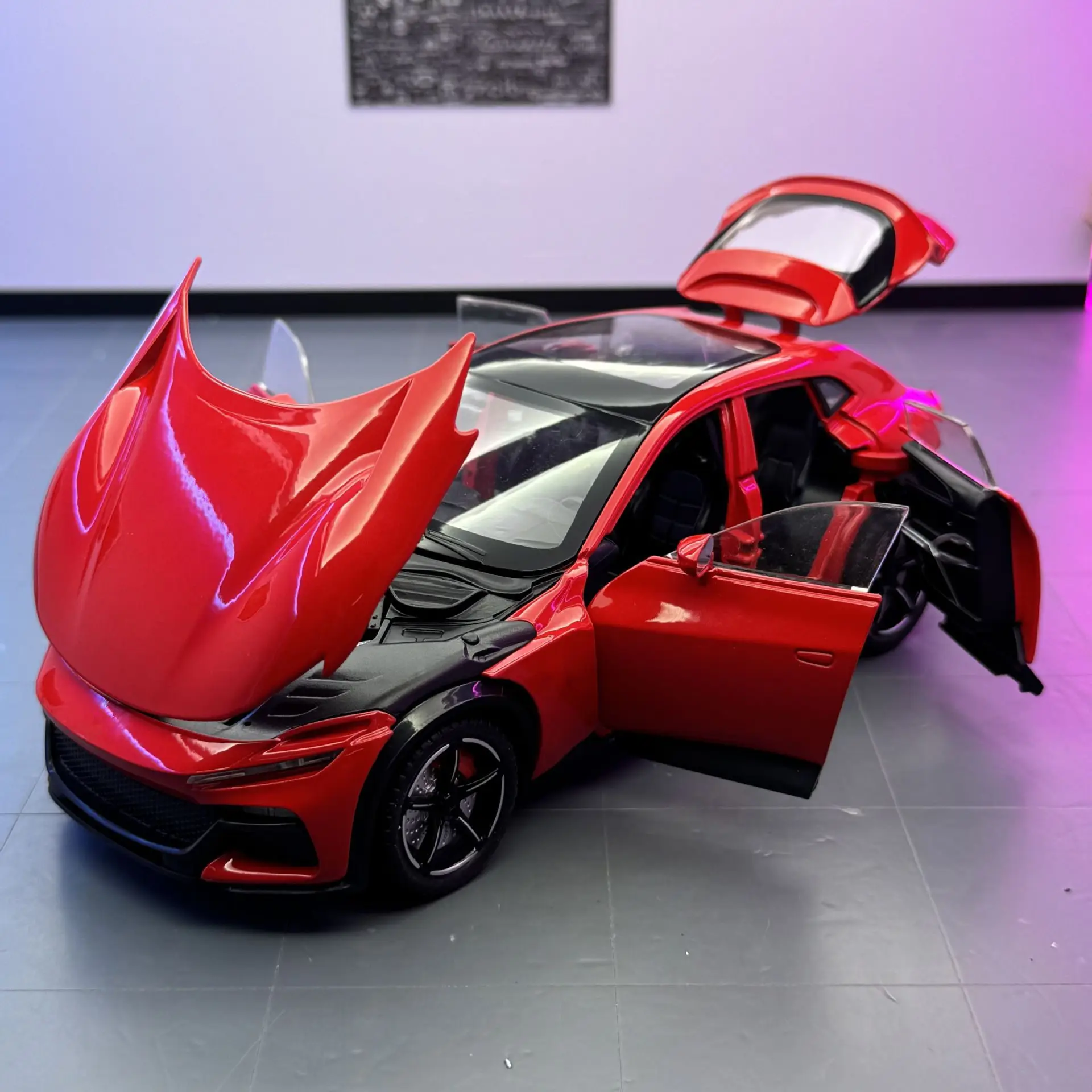 

1:24 Purosangues FUV SUV Alloy Sports Car Model Diecast Metal Racing Vehicles Car Model Simulation Sound and Light Kids Toy Gift