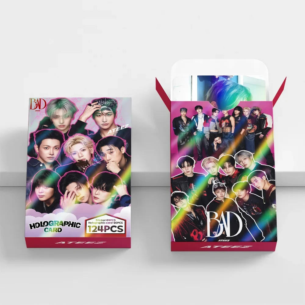 124 Stück Einzelalbum ATEEZ BAD Mini LOMO-Karten Fotokarten HD-Fan-Sammlungskarten Dekorative Geschenke – Detail 9
